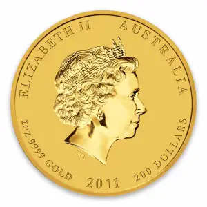 2011 2oz Australian Perth Mint Gold Lunar II: Year of the Rabbit (2)